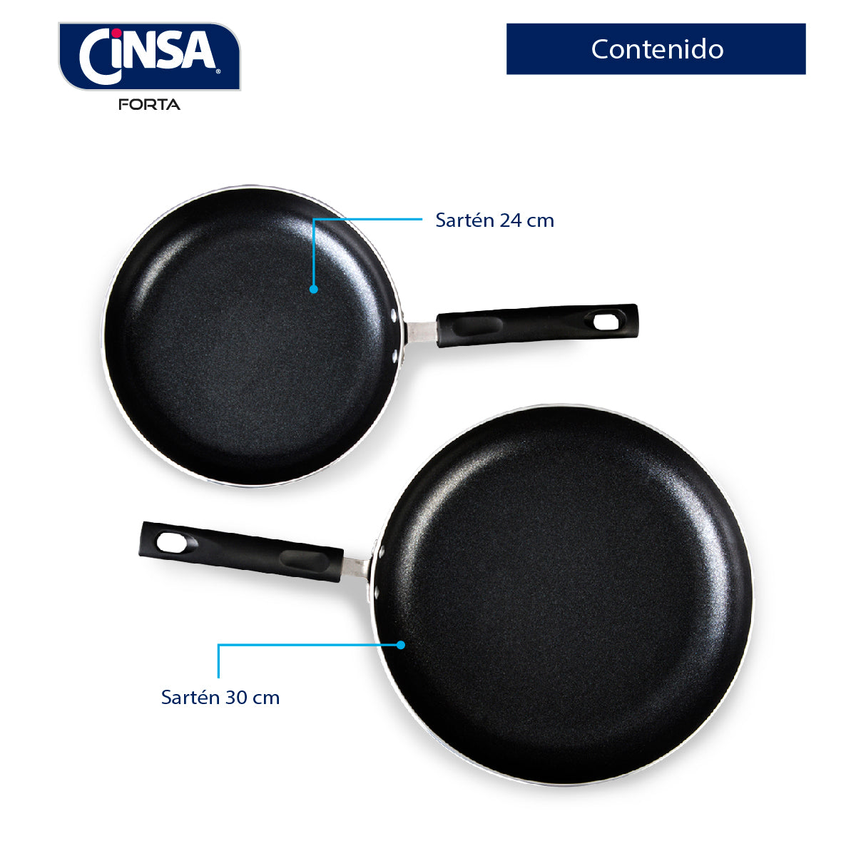 JUEGO DE SARTENES ALUMINIO ESMALTADO CINSA DIAMANTE 2 PIEZAS