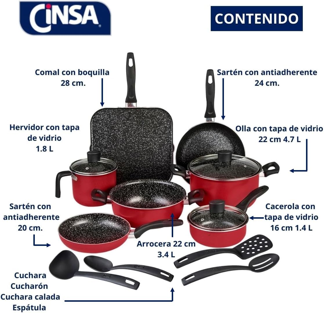 BATERIA ALUMINIO CINSA EXPERTA 14 PIEZAS