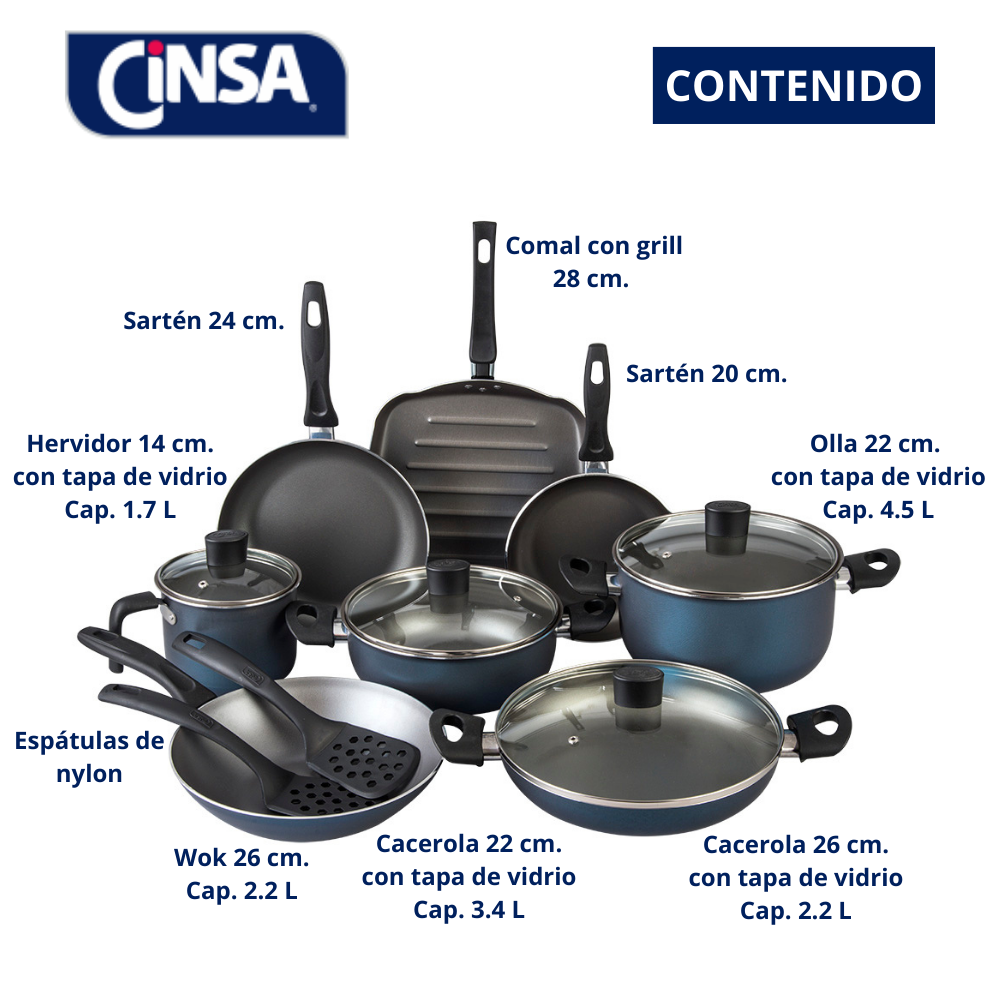 BATERIA ALUMINIO CINSA BALANCE 14 PIEZAS