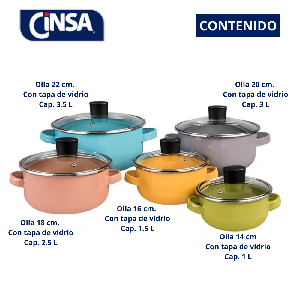 JUEGO DE BUDINERAS MULTICOLOR CINSA PELTRE NOVACERO 10 PIEZAS