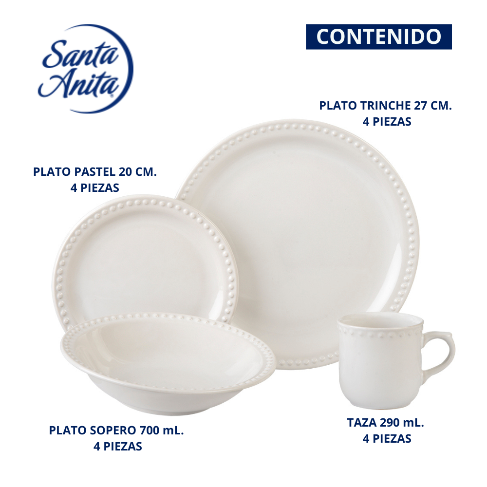 VAJILLA PORCELANA SANTA ANITA MAUVE