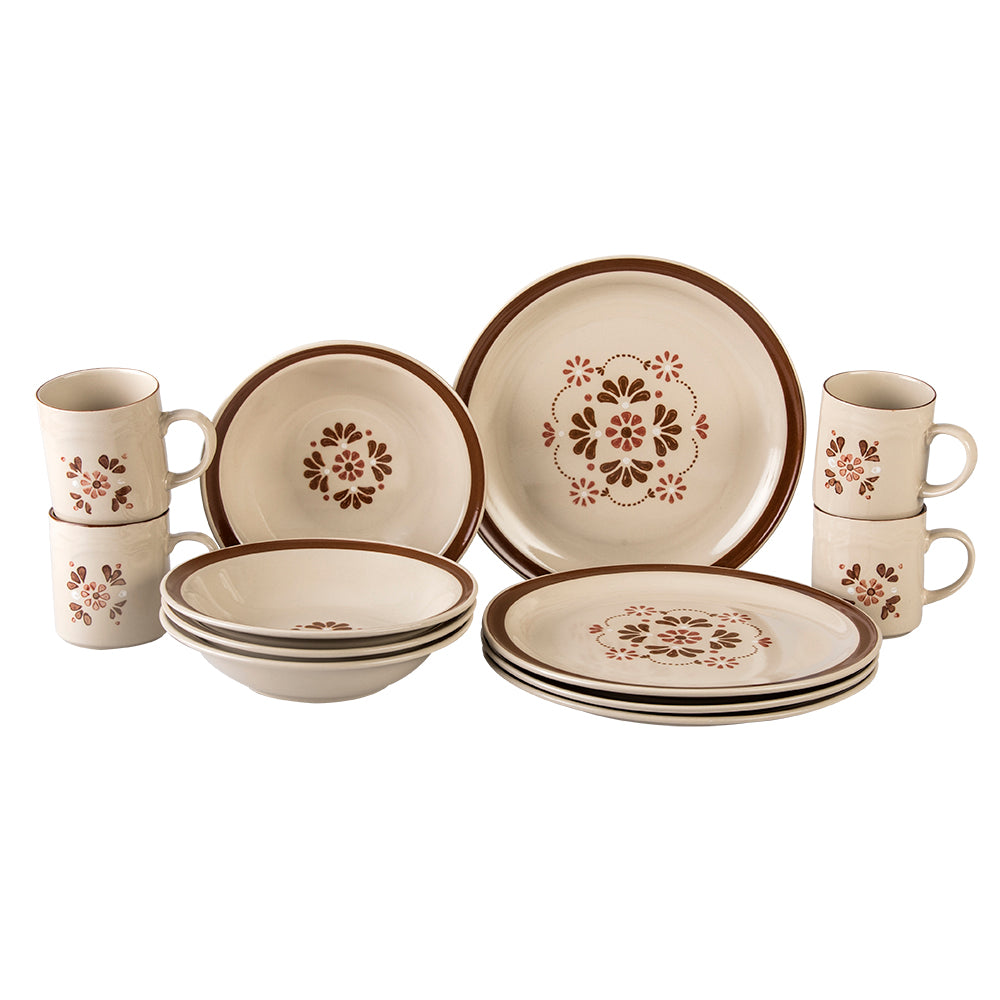 VAJILLA PORCELANA SANTA ANITA VIVA MÉXICO 12 PIEZAS
