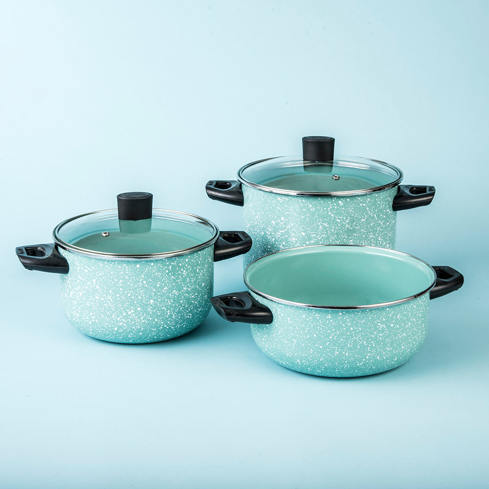 BATERIA PELTRE PESADO CINSA GRANITO JADE MENTA 12 PIEZAS