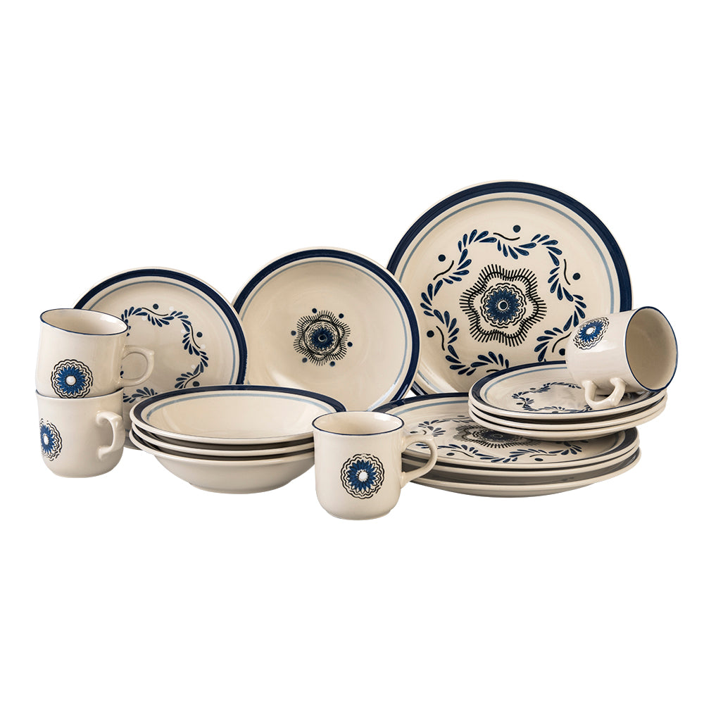 VAJILLA PORCELANA SANTA ANITA ATLIXCO 16 PIEZAS