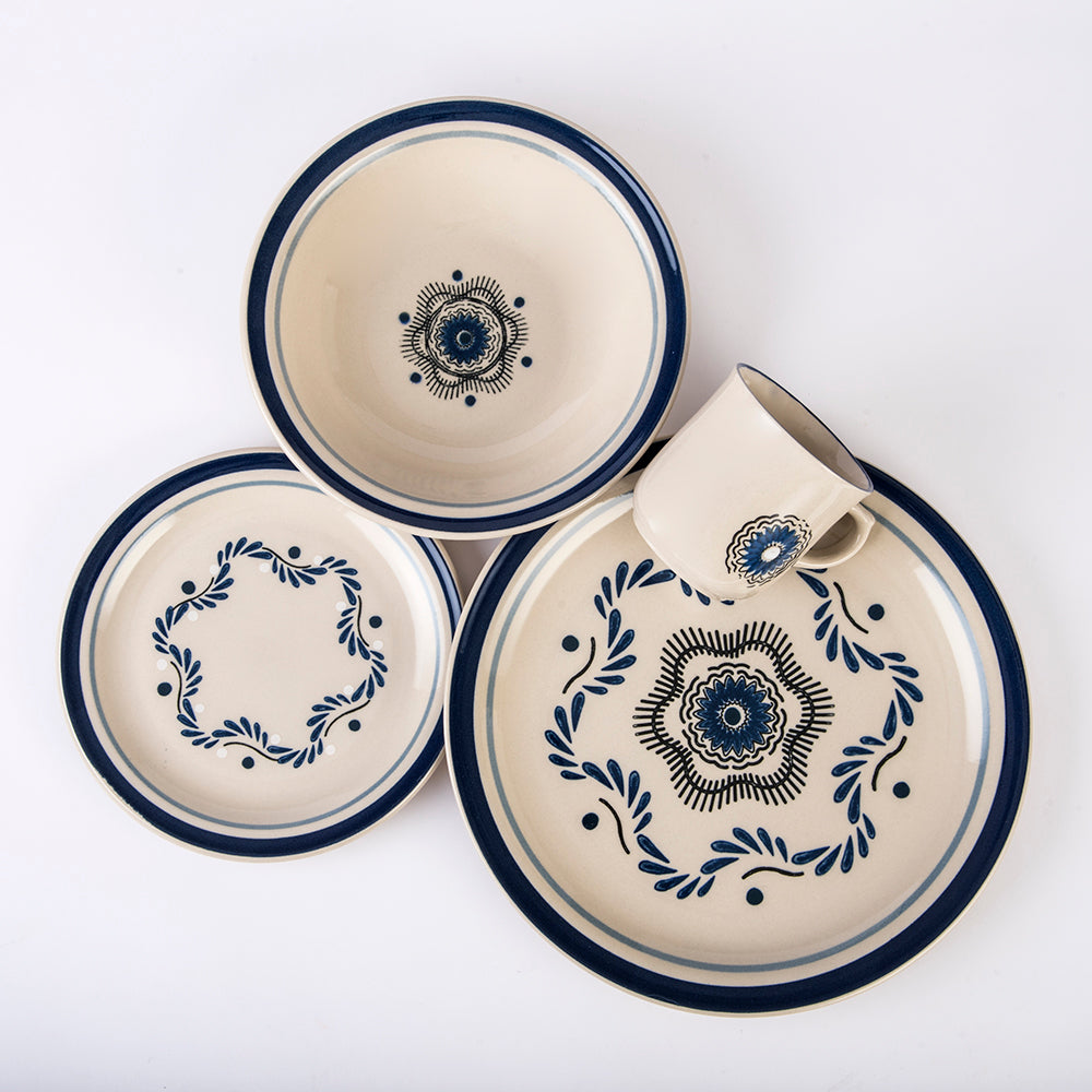 VAJILLA PORCELANA SANTA ANITA ATLIXCO 16 PIEZAS