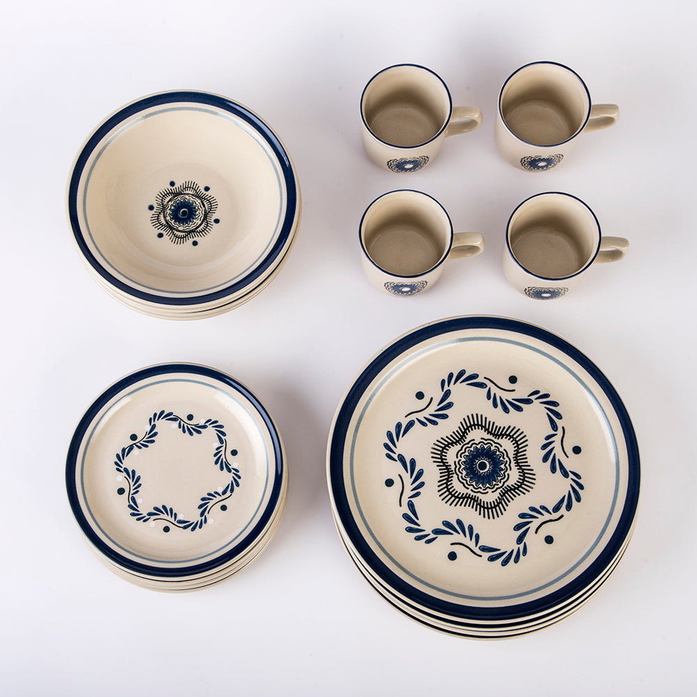 VAJILLA PORCELANA SANTA ANITA ATLIXCO 16 PIEZAS