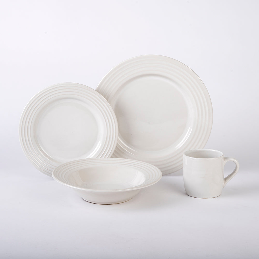 VAJILLA PORCELANA SANTA ANITA CIRCLES 16 PIEZAS
