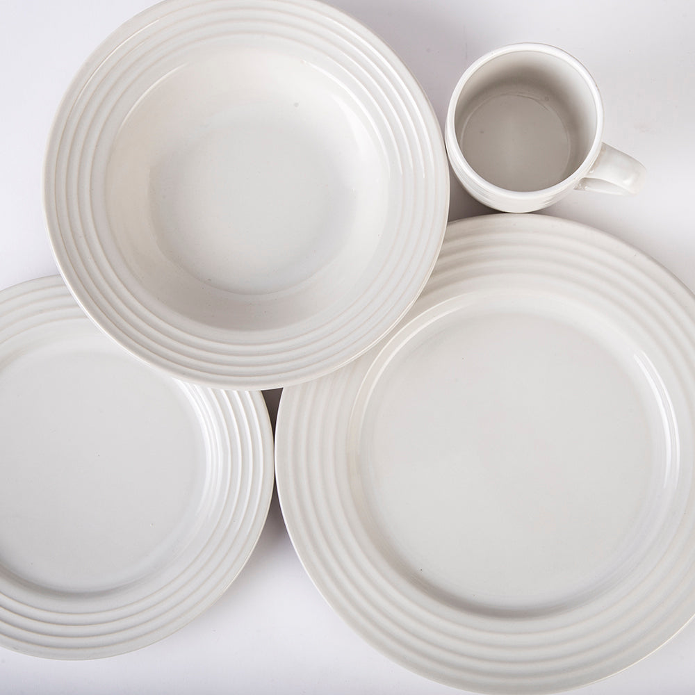 VAJILLA PORCELANA SANTA ANITA CIRCLES 16 PIEZAS