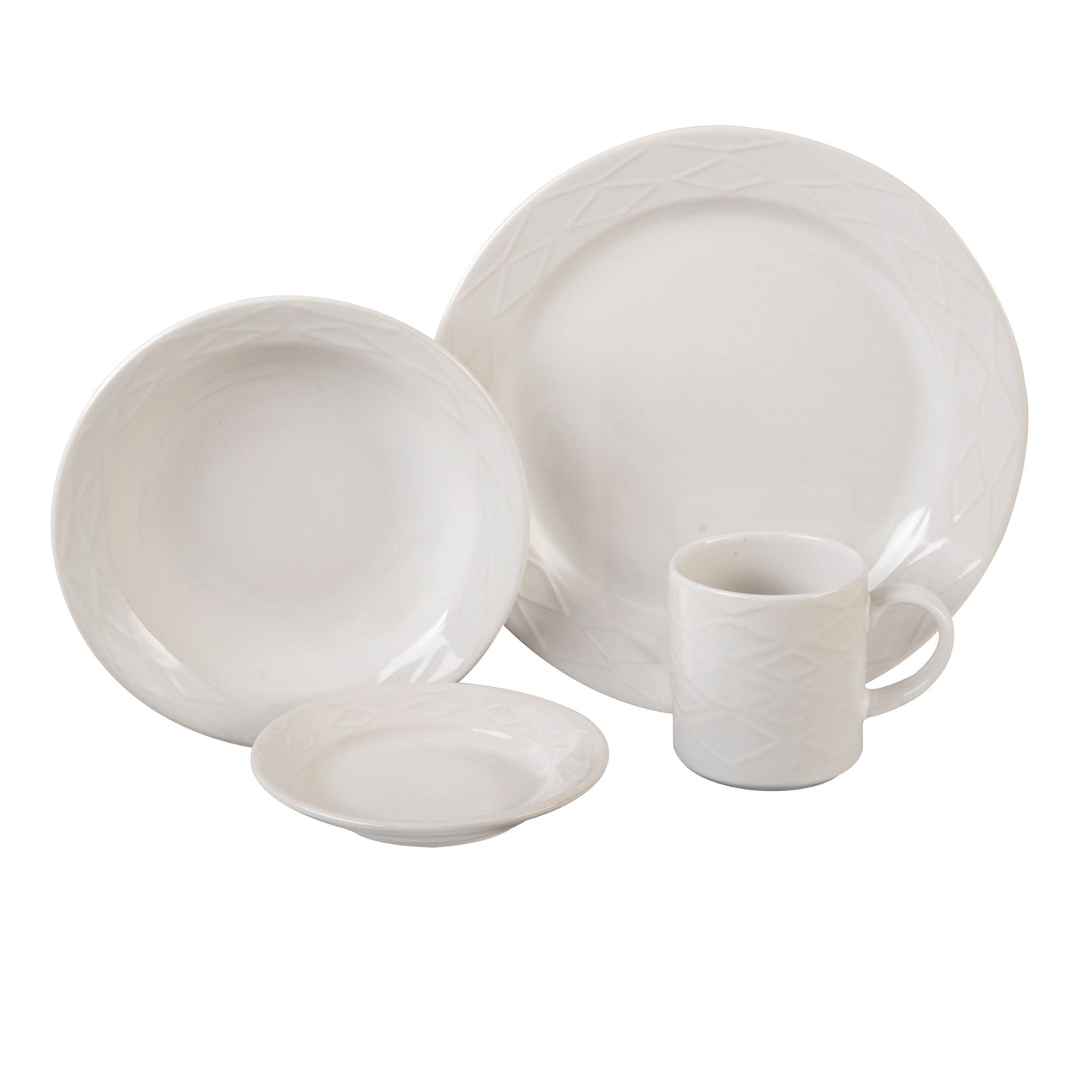 VAJILLA PORCELANA SANTA ANITA DIAMONDS 16 PIEZAS