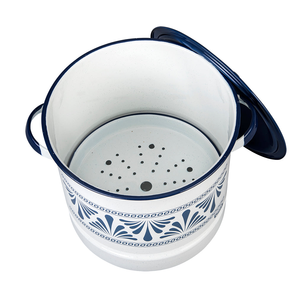 VAPORERA BLANCA CINSA 3 PIEZAS ACERO VITRIFICADO TALAVERA AZUL OSCURO