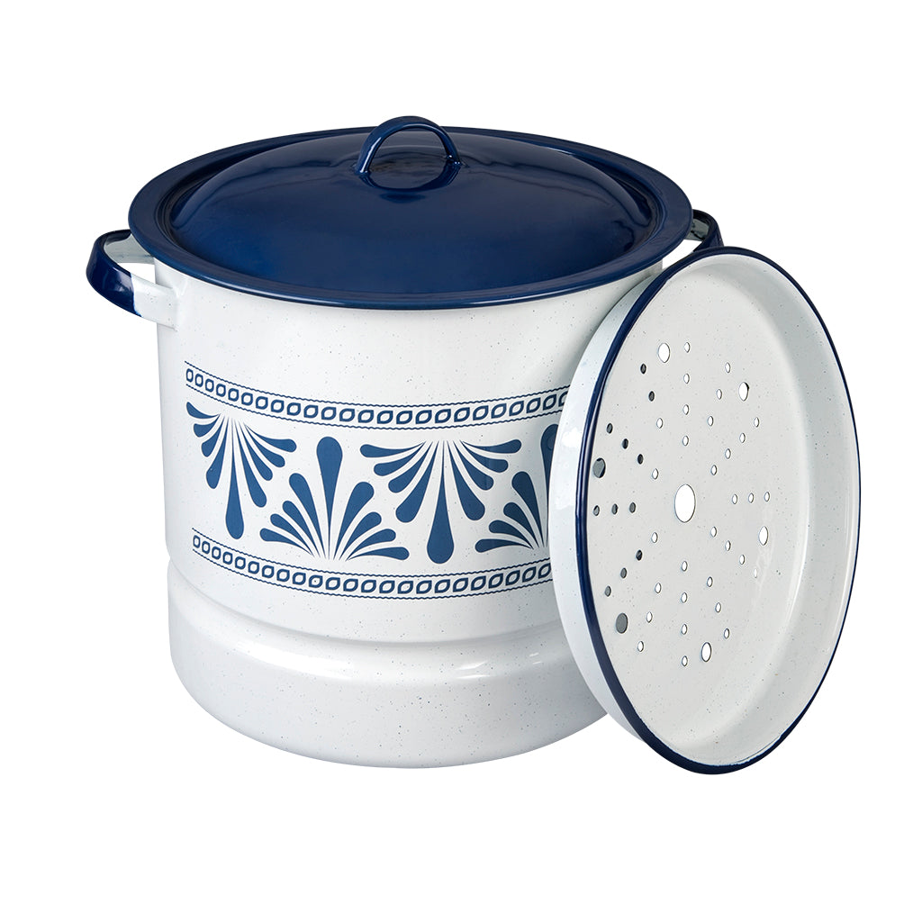 VAPORERA BLANCA CINSA 3 PIEZAS ACERO VITRIFICADO TALAVERA AZUL OSCURO