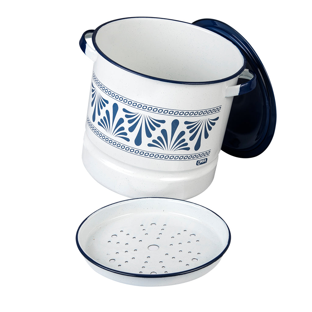 VAPORERA BLANCA CINSA 3 PIEZAS ACERO VITRIFICADO TALAVERA AZUL OSCURO