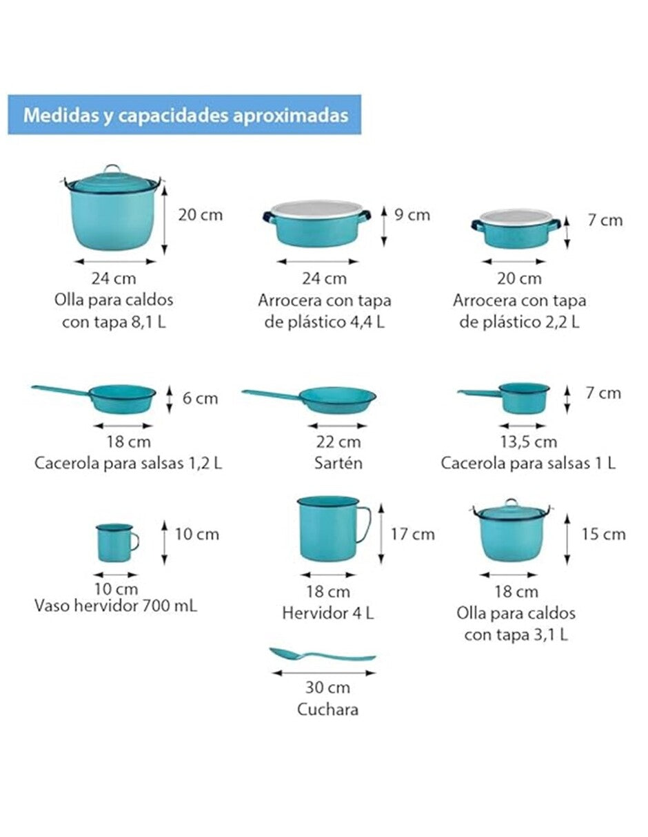 BATERIA PELTRE LIGERO CINSA ALEJANDRA 14 PIEZAS