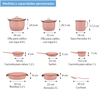 BATERIA PELTRE LIGERO CINSA RUBI 11 PIEZAS