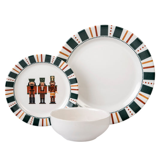 VAJILLA SANTA ANITA NUTCRACKER DE PORCELANA 12 PZS EDICION NAVIDAD