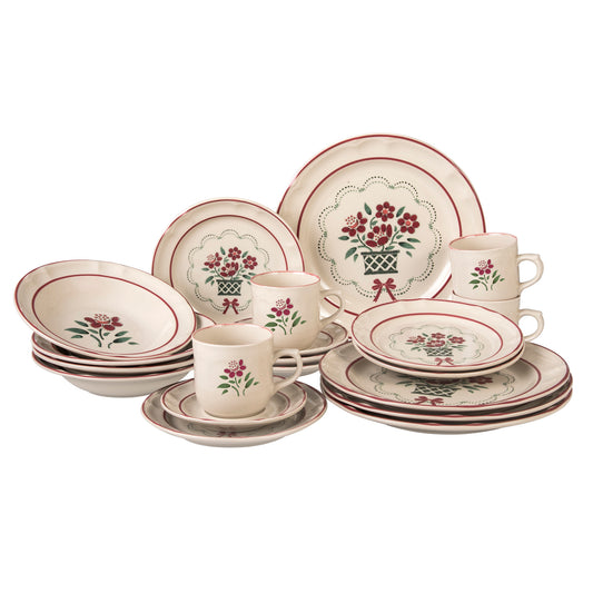 VAJILLA SANTA ANITA FLOR DE OTOÑO DE PORCELANA 20 PZS EDICION NAVIDAD