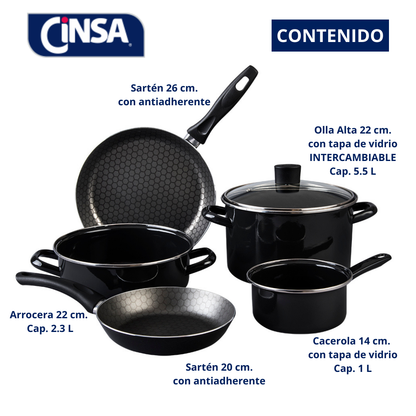 BATERIA PELTRE NOVACERO CINSA SANTIAGO 6 PIEZAS