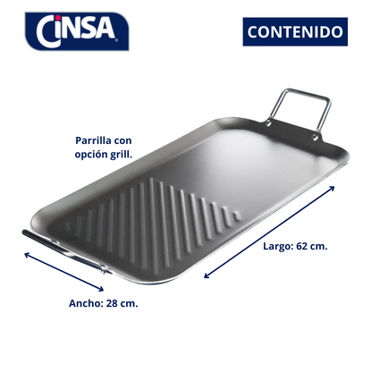 PARRILLA DOBLE CON GRILL CINSA BALANCE