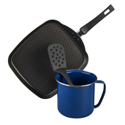 BATERIA PELTRE NOVACERO PRAKTICA AZUL CON COMAL 6 PIEZAS