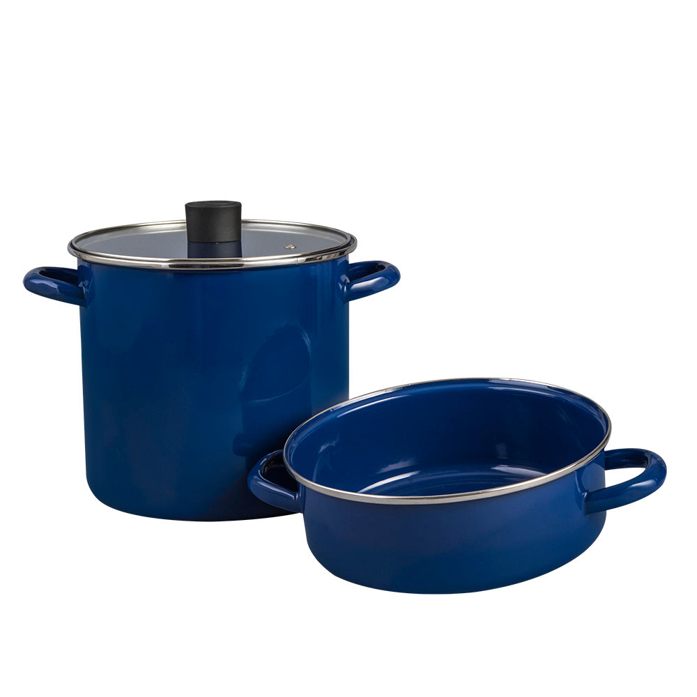 BATERIA PELTRE NOVACERO PRAKTICA AZUL CON COMAL 6 PIEZAS