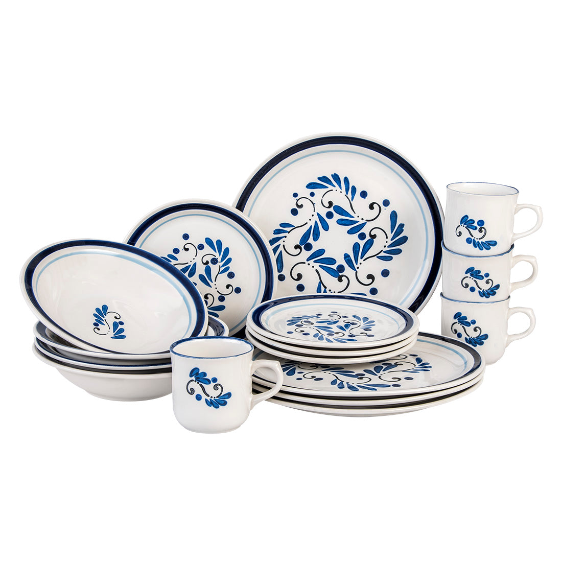 VAJILLA PORCELANA SANTA ANITA TALAVERA PUEBLA 16 PIEZAS