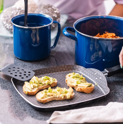 BATERIA PELTRE NOVACERO PRAKTICA AZUL CON COMAL 6 PIEZAS