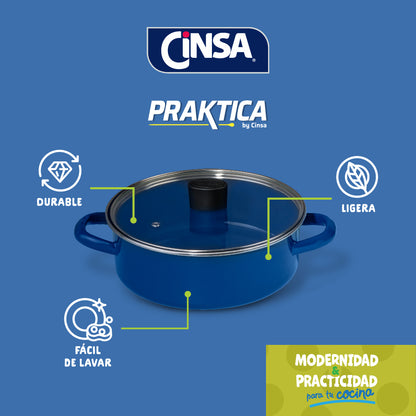 BATERIA PELTRE NOVACERO PRAKTICA AZUL CON COMAL 6 PIEZAS